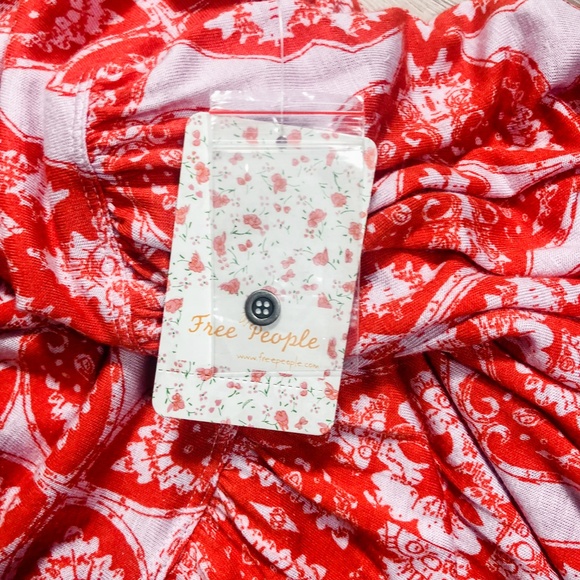 NEW Free People Mimi boho tunic orange halter tank - Picture 5 of 8